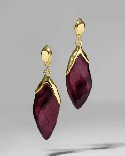 Alexis Bittar Lucite Petal Leverback Earring- In Gold