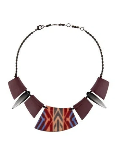 Pre-owned Alexis Bittar Lucite Print Collar Necklace, 19.75" In Multi