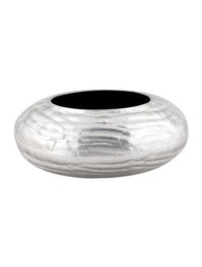 Pre-owned Alexis Bittar Lucite Puffy Bangle Bracelet, 8" In Silver