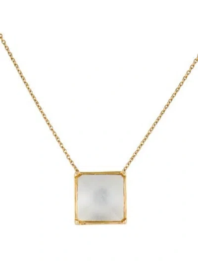Pre-owned Alexis Bittar Lucite Pyramid Pendant Necklace, 19" In Multi