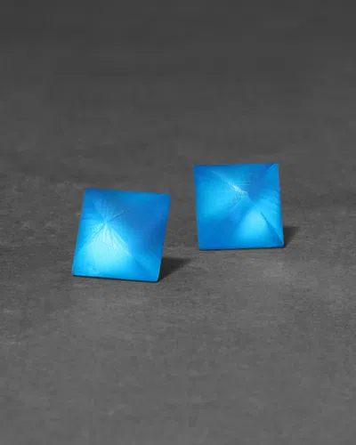 Alexis Bittar Lucite Pyramid Stud Earring- In Blue
