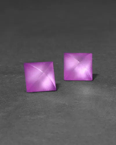 Alexis Bittar Lucite Pyramid Stud Earring- In Brown