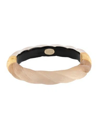 Pre-owned Alexis Bittar Lucite Rope Hinged Bracelet, 6.75" In Black/clear