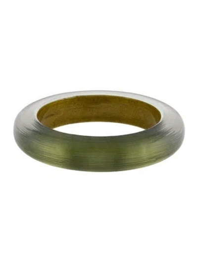 Pre-owned Alexis Bittar Lucite Saucer Bangle, 8" In Green