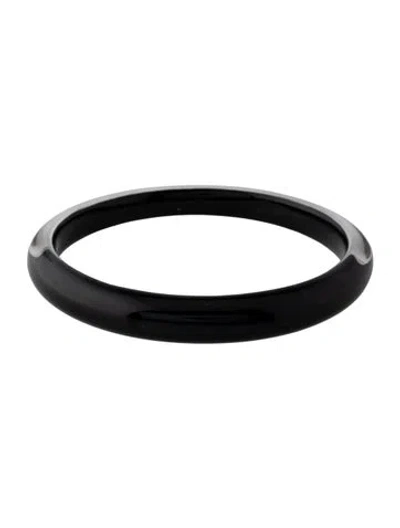 Pre-owned Alexis Bittar Lucite Skinny Bangle Bracelet, 7.5" In Black/clear