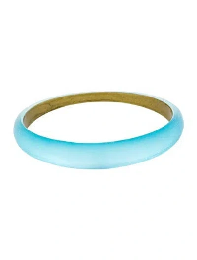 Pre-owned Alexis Bittar Lucite Skinny Bangle Bracelet, 8.25" In Blue