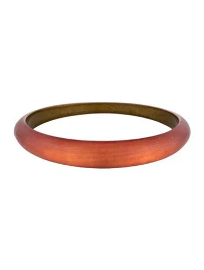 Pre-owned Alexis Bittar Lucite Skinny Tapered Bangle, 8.5" In Red