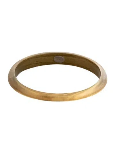 Pre-owned Alexis Bittar Lucite Skinny Tapered Bangle Bracelet, 8" In Clear/yellow