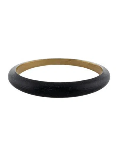 Pre-owned Alexis Bittar Lucite Skinny Tapered Bangle Bracelet, 8.25" In Black