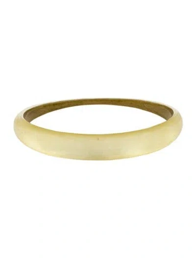Pre-owned Alexis Bittar Lucite Skinny Tapered Bangle Bracelet, 8.25" In Gold