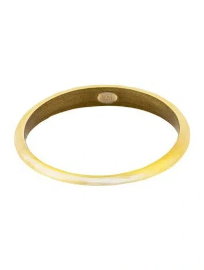 Pre-owned Alexis Bittar Lucite Skinny Tapered Bangle Bracelet, 8.25" In Yellow