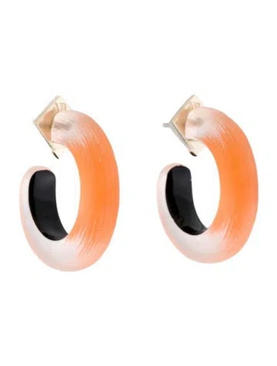 Pre-owned Alexis Bittar Lucite Small Hoop Earrings In Multi