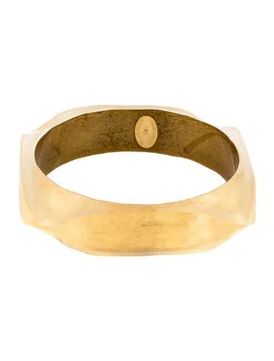 Pre-owned Alexis Bittar Lucite Soft Square Bangle Bracelet, 8.25" In Gold