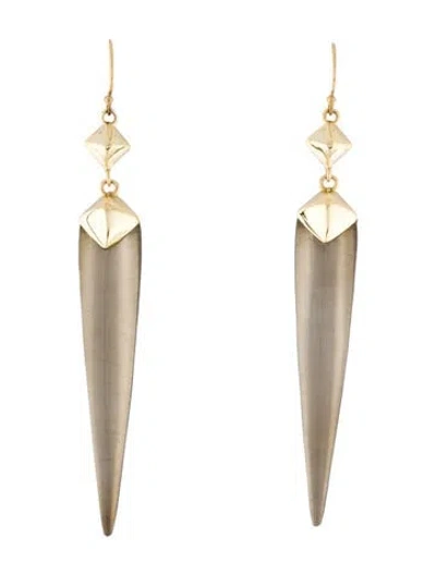 Pre-owned Alexis Bittar Lucite Spear Drop Earrings In Black/neutrals