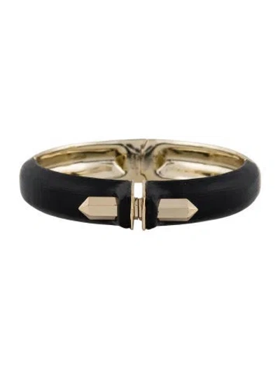 Pre-owned Alexis Bittar Lucite Spike Bangle Bracelet, 6.75" In Black