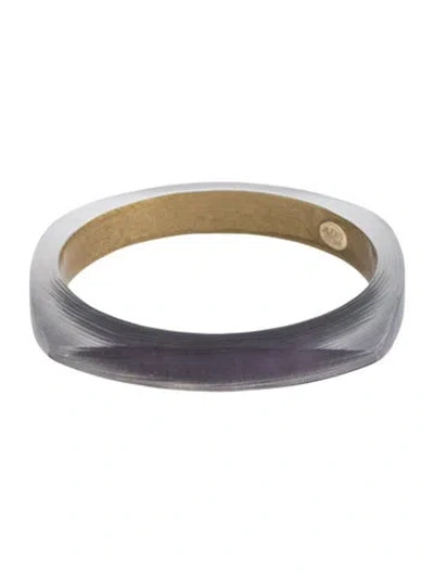 Pre-owned Alexis Bittar Lucite Square Bangle, 8" In Purple