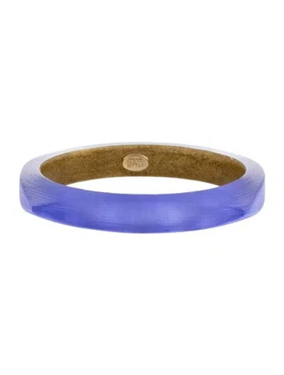 Pre-owned Alexis Bittar Lucite Square Bangle Bracelet, 8" In Purple