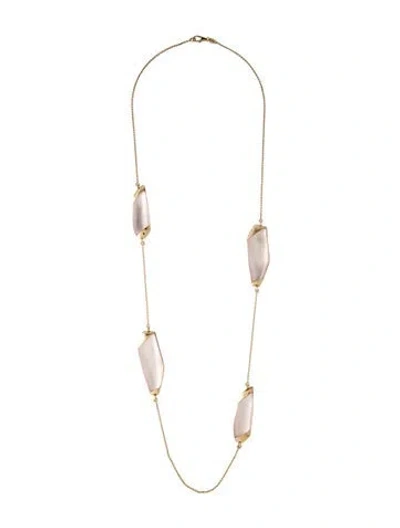 Pre-owned Alexis Bittar Lucite Station Necklace, 38" In Clear