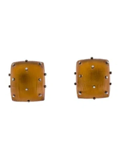 Pre-owned Alexis Bittar Lucite Studded Clip On Earrings In Multi