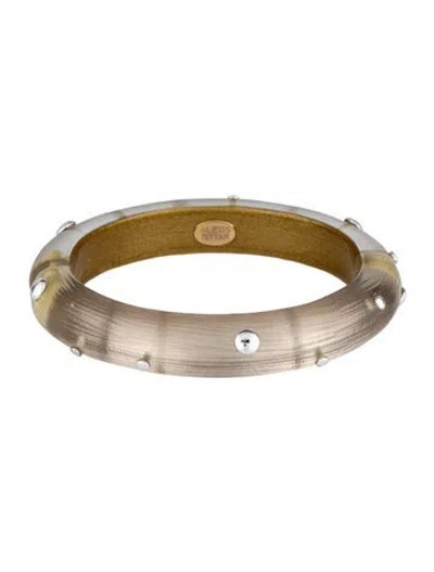 Pre-owned Alexis Bittar Lucite Studded Hinged Bangle, 7" In Multi