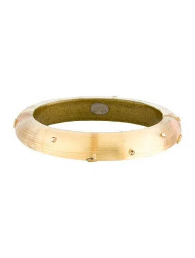 Pre-owned Alexis Bittar Lucite Studded Hinged Bangle, 7.25" In Multi