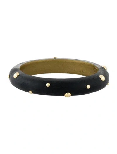Pre-owned Alexis Bittar Lucite Studded Hinged Bangle Bracelet, 7" In Multi