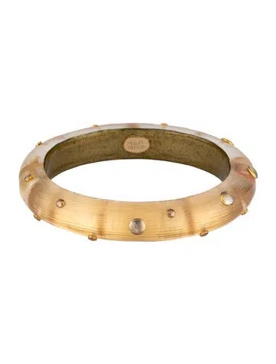 Pre-owned Alexis Bittar Lucite Studded Hinged Cuff Bracelet, 7.25" In Multicolor