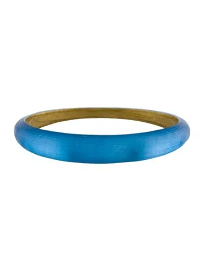 Pre-owned Alexis Bittar Lucite Tapered Bangle, 8" In Blue
