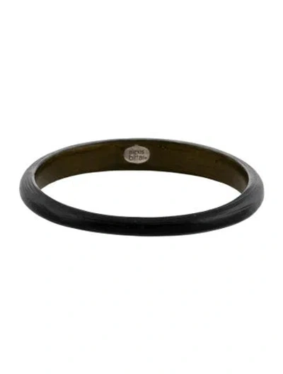Pre-owned Alexis Bittar Lucite Tapered Bangle Bracelet, 8" In Black
