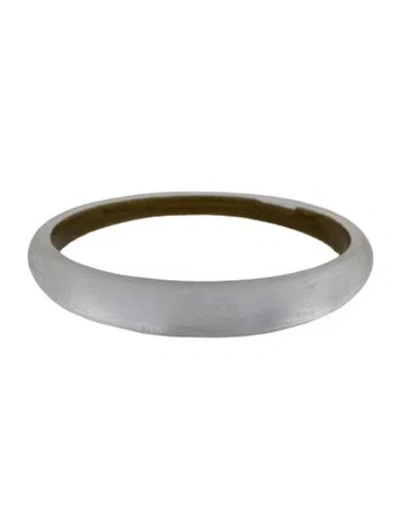 Pre-owned Alexis Bittar Lucite Tapered Bangle Bracelet, 8" In Clear