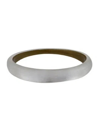 Pre-owned Alexis Bittar Lucite Tapered Bangle Bracelet, 8" In Clear