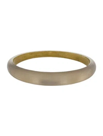 Pre-owned Alexis Bittar Lucite Tapered Bangle Bracelet, 8" In Clear