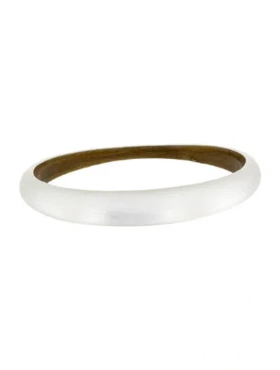 Pre-owned Alexis Bittar Lucite Tapered Bangle Bracelet, 8" In Clear
