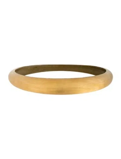 Pre-owned Alexis Bittar Lucite Tapered Bangle Bracelet, 8" In Clear/gold