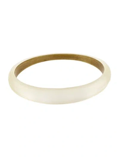 Pre-owned Alexis Bittar Lucite Tapered Bangle Bracelet, 8" In Gold