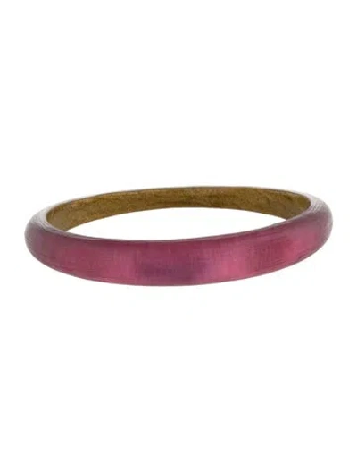 Pre-owned Alexis Bittar Lucite Tapered Bangle Bracelet, 8" In Purple