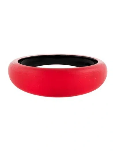 Pre-owned Alexis Bittar Lucite Tapered Bangle Bracelet, 8.25" In Red