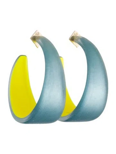 Pre-owned Alexis Bittar Lucite Tapered Hoop Earrings In Multi