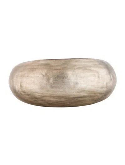 Pre-owned Alexis Bittar Lucite Tapered Puffy Bangle Bracelet, 8.25" In Grey