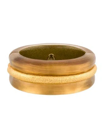 Pre-owned Alexis Bittar Lucite Wide Hinged Bangle, 6.75" In Multi