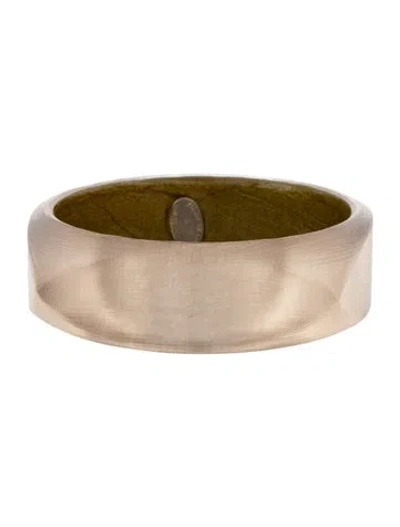 Pre-owned Alexis Bittar Lucite Wide Squared Bangle Bracelet, 7.75" In Grey