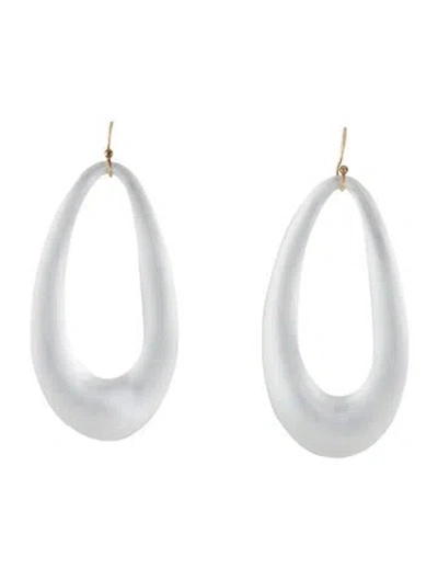 Pre-owned Alexis Bittar Lucite Wire Drop Earrings In White