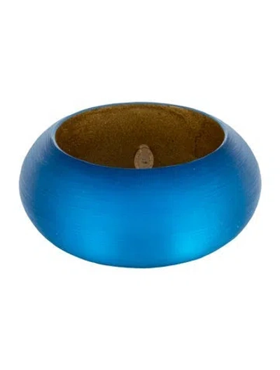Pre-owned Alexis Bittar Lucite Xl Bangle Bracelet, 7.5" In Blue