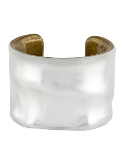 Pre-owned Alexis Bittar Lucite Xl Cuff Bracelet, 7" In Multicolor