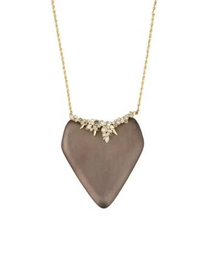 Pre-owned Alexis Bittar Luctie & Crystal Pendant Necklace, 32.5" In Black/clear