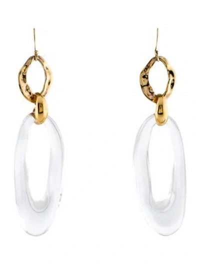 Pre-owned Alexis Bittar Mercury Lucite Drop Earrings In Transparent