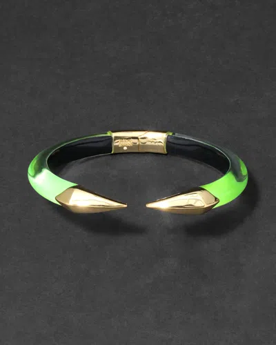 Alexis Bittar Mirrored Pyramid Brake Hinge Bracelet- In Green