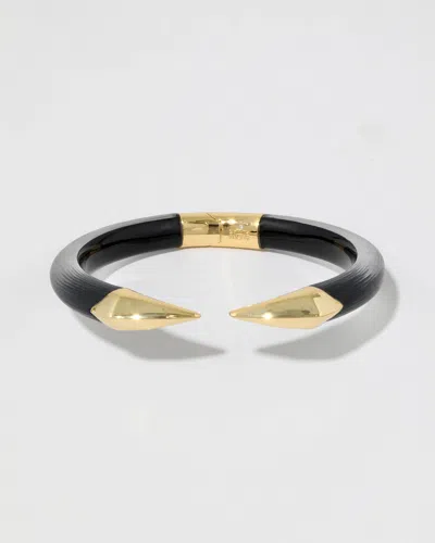 Alexis Bittar Mirrored Pyramid Lucite Brake Hinge Bracelet- In Black