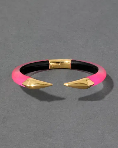 Alexis Bittar Mirrored Pyramid Lucite Brake Hinge Bracelet In Pink
