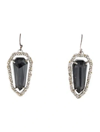 Pre-owned Alexis Bittar Miss Havisham Crystal Encrusted Drop Earrings In Blue/clear